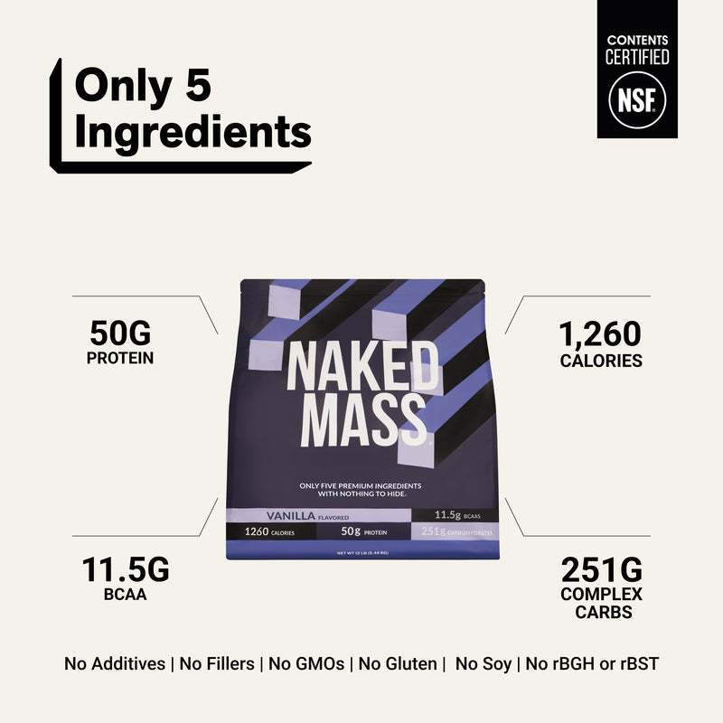 Vanilla Mass Gainer Protein Supplement - Vanilla 12LB