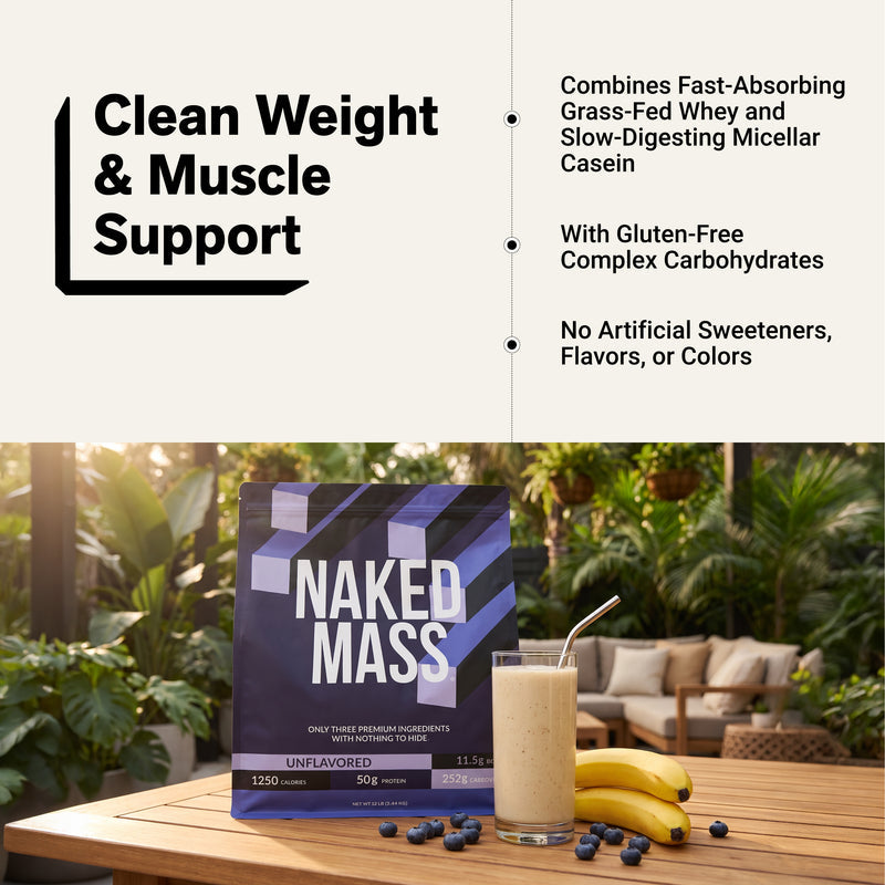 Mass Gainer Protein Supplement - Unflavored 12LB